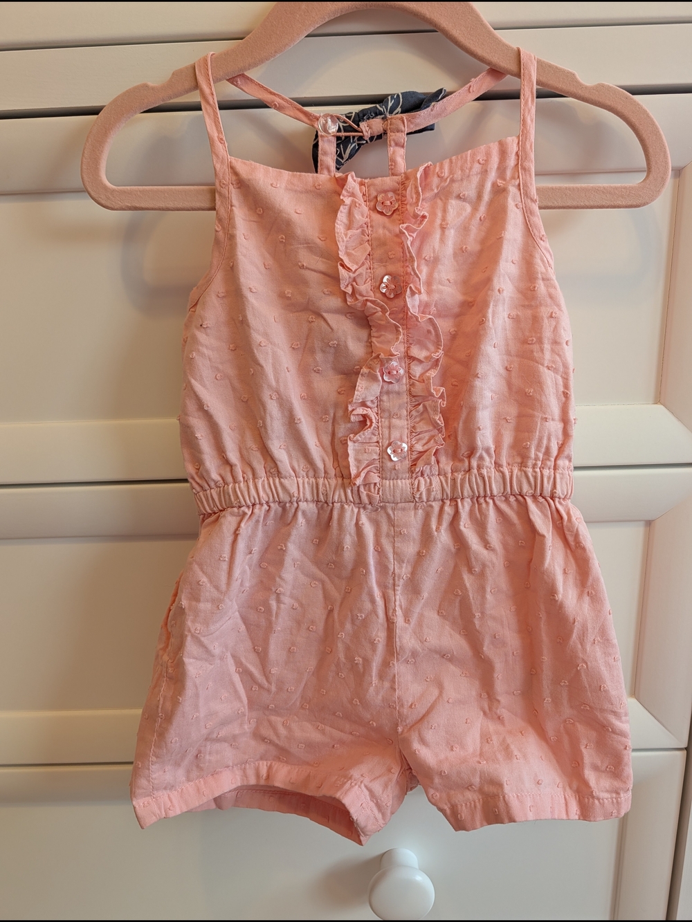 Tommy Bahama Baby Girls Pink Ruffle Romper Size 18m